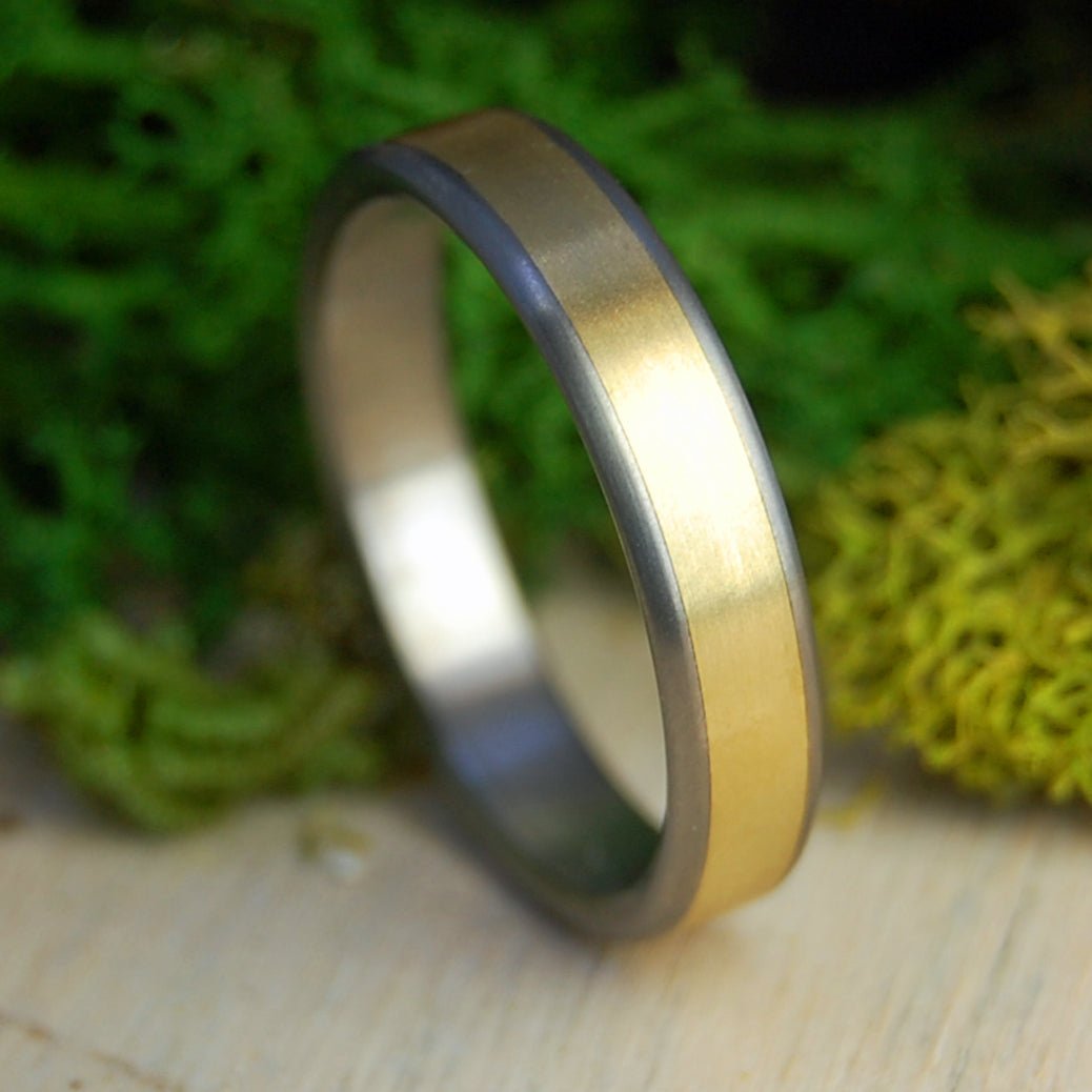Candlelight Brass | Men's Brass & Titanium Wedding Ring - Minter and Richter Designs