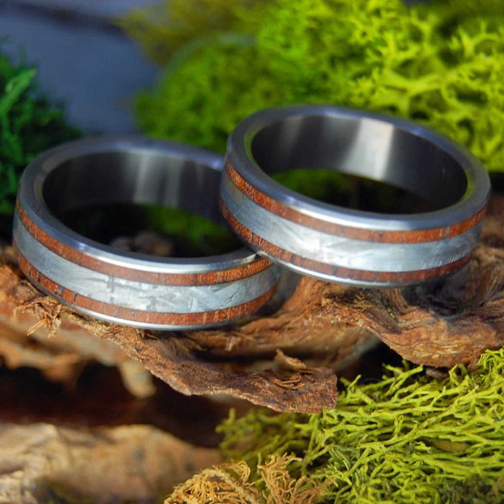 Cocobolo Meteorite | Cocobolo Wood & Meteorite Wedding Rings - Minter and Richter Designs