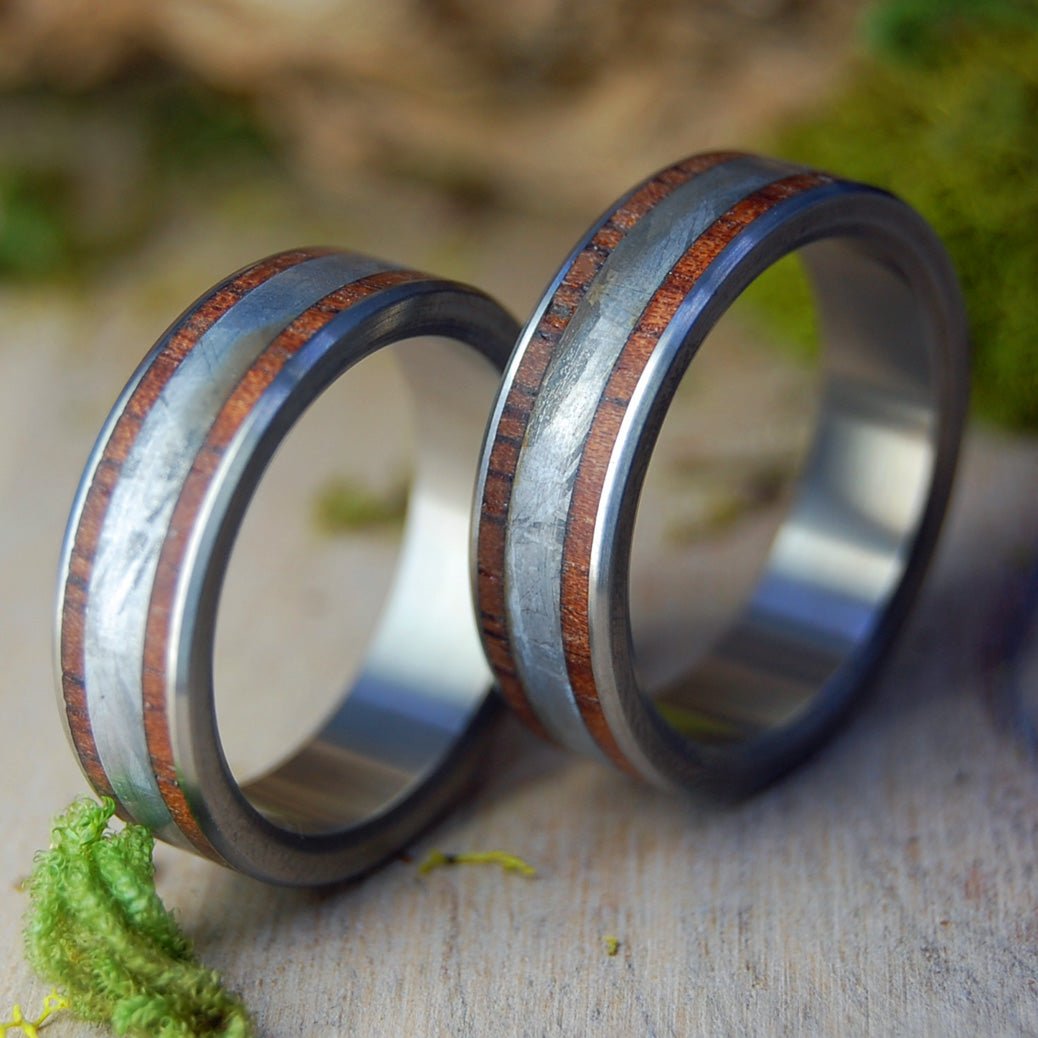 Cocobolo Meteorite | Cocobolo Wood & Meteorite Wedding Rings - Minter and Richter Designs