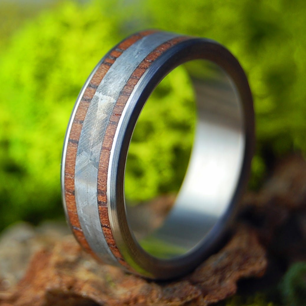 Cocobolo Meteorite | Men's Meteorite, Cocobolo Wood & Titanium Wedding Ring - Minter and Richter Designs