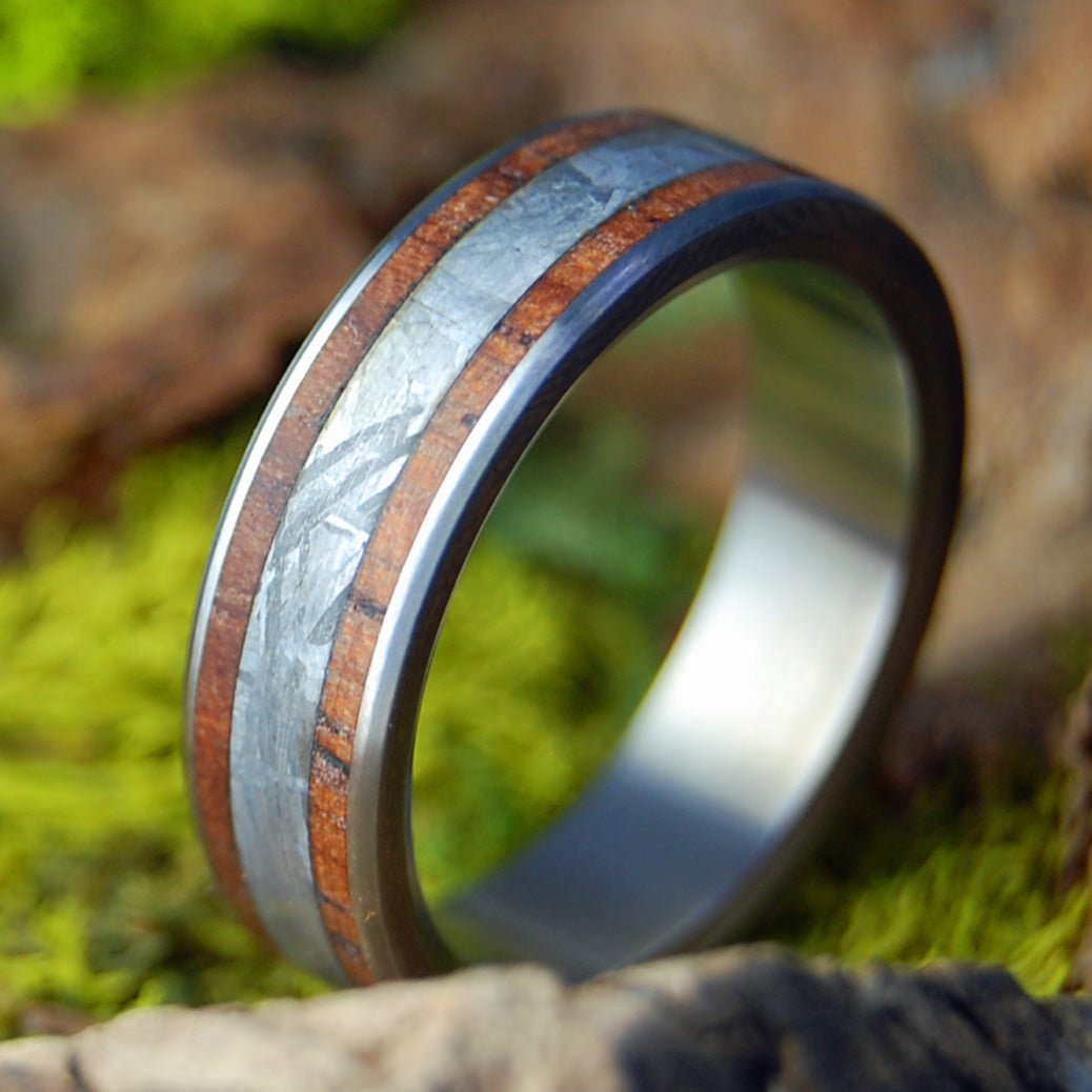Cocobolo Meteorite | Men's Meteorite, Cocobolo Wood & Titanium Wedding Ring - Minter and Richter Designs