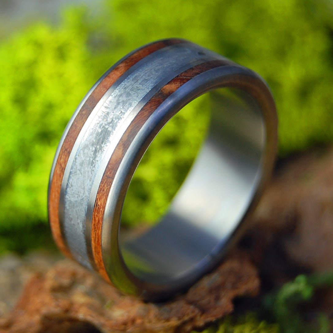 Mighty Oak and Meteorite | Men's Meteorite, Oak Wood & Titanium Wedding Ring - Minter and Richter Designs