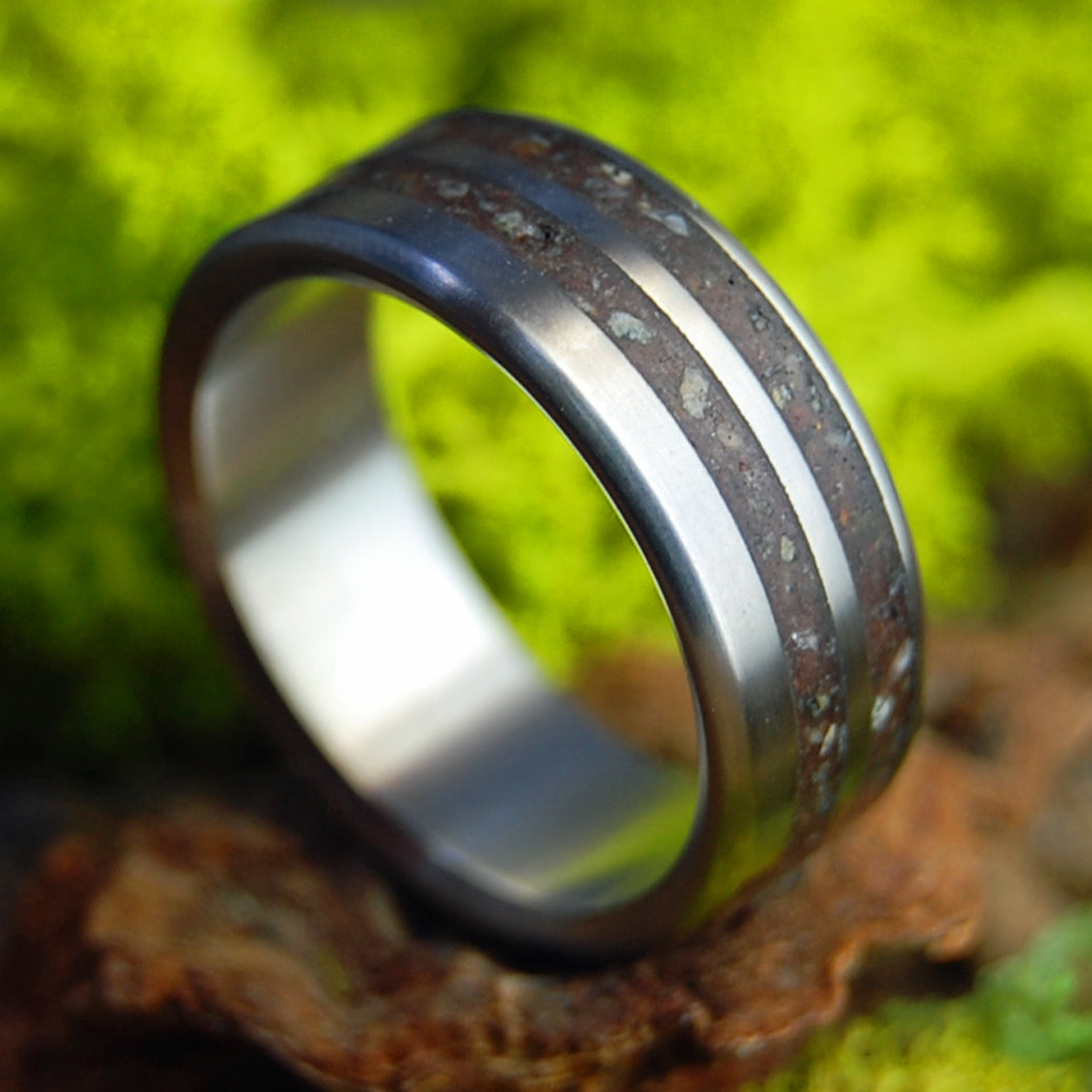 2‑Inlay Offset Earth Memento Ring
